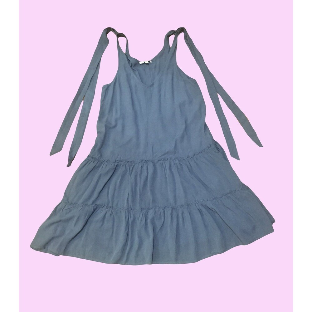 Splendid XS Tierd Skirt Dress Light Navy Blue Long Adjustable shoulder straps
